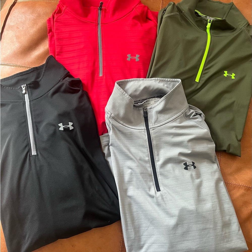 Under Armour Men's Quarter-Zip Performance Shirt - Black, Red, Olive, Gray